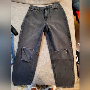 High-rise Ripped jeans